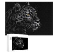 Rompecabezas 300 PCS para Adultos Leopard Portrait Wild Majesty Rompecabezas De Juguete para Decoración De Pared, Divertido Y Humorístico, Cumpleaños 300 PCS