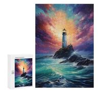 Rompecabezas 300 PCS para Adultos Lighthouse at Sea Rompecabezas para Adultos Juguete Decoración De Pared Decoración Perfecta Regalos para Reducir El Estrés 300 PCS