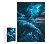 Rompecabezas 300 PCS para Adultos Lightning Storm Over Ocean Rompecabezas para Adultos Juego De Ingenio Regalo De Cumpleaños Ayuda A Ejercitar El Cerebro 300 PCS