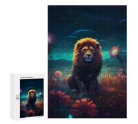 Rompecabezas 300 PCS para Adultos Lion in A Fantasy Garden Rompecabezas para Adultos Juegos Relajantes Corte De Precisión Oferta como Regalo para Toda La Familia 300 PCS