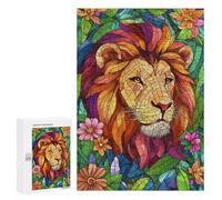 Rompecabezas 300 PCS para Adultos Lion in Mosaic Rompecabezas para Adultos Juegos Divertidos Vacaciones En Casa Matar El Tiempo para Cumpleaños, Navidad 300 PCS