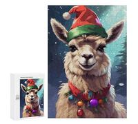 Rompecabezas 300 PCS para Adultos Llama Christmas Rompecabezas para Adultos Juegos Familiares Carrera De Velocidad Manual Regalos para Amigos Y Familiares 300 PCS