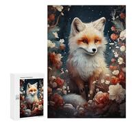 Rompecabezas 300 PCS para Adultos Magical Fox in Flowers Rompecabezas Juego De Ingenio Difícil Oferta como Regalo para Toda La Familia 300 PCS