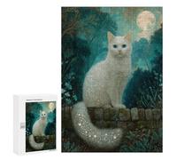 Rompecabezas 300 PCS para Adultos Magical Moonlit Cat Garden Rompecabezas Juego De Ingenio Difícil Oferta como Regalo para Toda La Familia 300 PCS