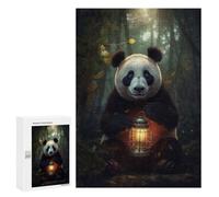 Rompecabezas 300 PCS para Adultos Magical Panda Glowing Lamp Rompecabezas para Adultos Juegos Relajantes Corte De Precisión Oferta como Regalo para Toda La Familia 300 PCS