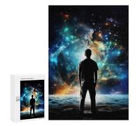 Rompecabezas 300 PCS para Adultos Man Looking at Stars Rompecabezas para Adultos Juego De Ingenio Regalo De Cumpleaños Ayuda A Ejercitar El Cerebro 300 PCS