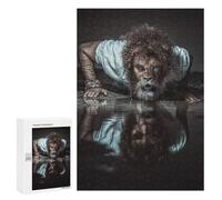 Rompecabezas 300 PCS para Adultos Man with Lion's Head in Water Rompecabezas para Adultos Juegos Divertidos Vacaciones En Casa Matar El Tiempo para Cumpleaños, Navidad 300 PCS