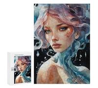 Rompecabezas 300 PCS para Adultos Mermaid In Watercolor Rompecabezas para Adultos Juegos Divertidos Vacaciones En Casa Matar El Tiempo para Cumpleaños, Navidad 300 PCS