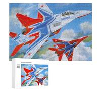 Rompecabezas 300 PCS para Adultos Mikoyan MiG29 Jet War Rompecabezas para Adolescentes Juguetes Antiestrés Desafío Difícil Ayuda A Ejercitar El Cerebro 300 PCS