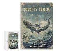 Rompecabezas 300 PCS para Adultos Moby Dick Book Cover Rompecabezas para Adultos Juguete Decoración De Pared Mejora La Memoria Regalo De Cumpleaños, Regalos, 300 PCS