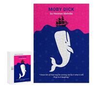 Rompecabezas 300 PCS para Adultos Moby Dick Minimalist Book Cover Rompecabezas para Adultos Juguete Decoración De Pared Decoración del Hogar para Cumpleaños, Navidad 300 PCS