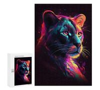 Rompecabezas 300 PCS para Adultos Neon Panther Portrait -2 Rompecabezas para Adultos Juegos Relajantes Corte De Precisión Oferta como Regalo para Toda La Familia 300 PCS