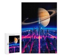 Rompecabezas 300 PCS para Adultos Neon Skyline Universe Rompecabezas para Adultos Juegos De Relajación Decoración Cumpleaños 300 PCS