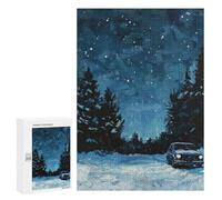 Rompecabezas 300 PCS para Adultos Night Drive in The Woods Rompecabezas para Adultos Juegos Familiares Carrera De Velocidad Manual Regalos para Amigos Y Familiares 300 PCS