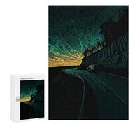 Rompecabezas 300 PCS para Adultos Night Drive on Winding Road Rompecabezas para Adultos Juegos De Relajación Decoración Cumpleaños 300 PCS