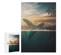 Rompecabezas 300 PCS para Adultos Ocean's Whisper A Man and A Sea Turtle Rompecabezas para Adultos Juegos Relajantes Corte De Precisión Oferta como Regalo para Toda La Familia 300 PCS