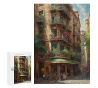 Rompecabezas 300 PCS para Adultos Oil Painting of Barcelona Rompecabezas para Adultos Juegos Divertidos Vacaciones En Casa Matar El Tiempo para Cumpleaños, Navidad 300 PCS