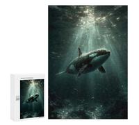 Rompecabezas 300 PCS para Adultos Orca Whale Swimming Underwater with Sunbeams Rompecabezas Juego Familiar Difícil Oferta Difícil como Regalo para Toda La Familia 300 PCS