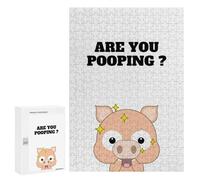 Rompecabezas 300 PCS para Adultos Pig Are You Pooping Animal Rompecabezas para Adultos Juegos Familiares Carrera De Velocidad Manual Regalos para Amigos Y Familiares 300 PCS