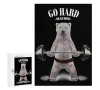 Rompecabezas 300 PCS para Adultos Polar Bear Weightlifting Rompecabezas para Adultos Juegos Familiares Carrera De Velocidad Manual Regalos para Amigos Y Familiares 300 PCS
