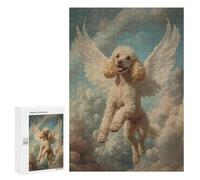 Rompecabezas 300 PCS para Adultos Poodle with Angel Wings Loving Companion Memorial Print Rompecabezas para Adultos Juegos Relajantes Corte De Precisión Oferta como Regalo para Toda La Familia 300 PC