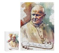 Rompecabezas 300 PCS para Adultos Pope Saint John Paul II Rompecabezas para Adultos Juegos Divertidos Vacaciones En Casa Matar El Tiempo para Cumpleaños, Navidad 300 PCS