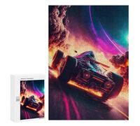Rompecabezas 300 PCS para Adultos Race Car In Space Flames Rompecabezas para Adultos Juguetes De Bricolaje Pero Divertidos Y Humorísticos para Cumpleaños, Navidad 300 PCS
