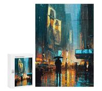 Rompecabezas 300 PCS para Adultos Rainy City Night Neon Reflections Rompecabezas para Adultos Juegos Divertidos Análisis Y Lógica Cumpleaños 300 PCS