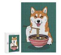 Rompecabezas 300 PCS para Adultos Ramen Shiba Inu Dog Rompecabezas para Adultos Juegos Relajantes Corte De Precisión Oferta como Regalo para Toda La Familia 300 PCS