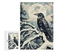 Rompecabezas 300 PCS para Adultos Raven and The Winter Moon Rompecabezas para Adultos Juegos Relajantes Corte De Precisión Oferta como Regalo para Toda La Familia 300 PCS