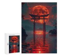 Rompecabezas 300 PCS para Adultos Red Moon Torii Gate Rompecabezas para Adultos Juego De Ingenio Regalo De Cumpleaños Ayuda A Ejercitar El Cerebro 300 PCS