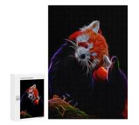 Rompecabezas 300 PCS para Adultos Red Panda Fractal Rompecabezas para Adultos Juegos Relajantes Corte De Precisión Oferta como Regalo para Toda La Familia 300 PCS