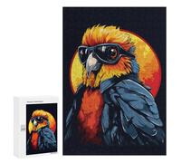 Rompecabezas 300 PCS para Adultos Retro Parrot in Sunglasses Rompecabezas para Adultos Juguete Decoración De Pared Mejora La Memoria Regalo De Cumpleaños, Regalos, 300 PCS