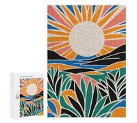 Rompecabezas 300 PCS para Adultos Retro Sunset Art Rompecabezas Juego De Ingenio Difícil Oferta como Regalo para Toda La Familia 300 PCS