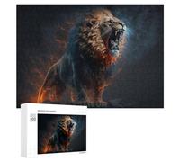 Rompecabezas 300 PCS para Adultos Roaring Lion with Fiery Emanations Rompecabezas De Juguete para Decoración De Pared, Divertido Y Humorístico, Cumpleaños 300 PCS