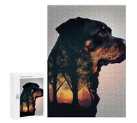 Rompecabezas 300 PCS para Adultos Rottweiler Retro Rompecabezas para Adultos Juguete Decoración De Pared Decoración del Hogar para Cumpleaños, Navidad 300 PCS