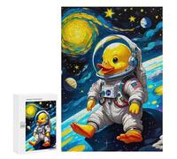 Rompecabezas 300 PCS para Adultos Rubber Duck Astronaut 2 Rompecabezas para Adultos Juguetes De Bricolaje Pero Divertidos Y Humorísticos para Cumpleaños, Navidad 300 PCS