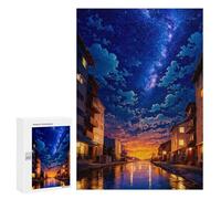 Rompecabezas 300 PCS para Adultos Rural Nights in Japan Rompecabezas para Adultos Juegos Divertidos Vacaciones En Casa Matar El Tiempo para Cumpleaños, Navidad 300 PCS