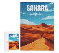 Rompecabezas 300 PCS para Adultos Sahara Africa Desert Rompecabezas para Adultos Juguete Decoración De Pared Mejora La Memoria Regalo De Cumpleaños, Regalos, 300 PCS