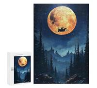 Rompecabezas 300 PCS para Adultos Santas Night Flight Christmas Rompecabezas para Adultos Juegos Familiares Carrera De Velocidad Manual Regalos para Amigos Y Familiares 300 PCS