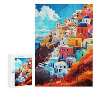 Rompecabezas 300 PCS para Adultos Santorini Art Rompecabezas para Adultos Juego De Ingenio Regalo De Cumpleaños Ayuda A Ejercitar El Cerebro 300 PCS