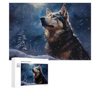 Rompecabezas 300 PCS para Adultos Siberian Husky in Snowy Forest Rompecabezas para Adultos Juguete Decoración De Pared Análisis Y Lógica Desafiante De Completar 300 PCS
