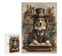 Rompecabezas 300 PCS para Adultos Smart Collie Dog Class Rompecabezas para Adultos Juguetes De Bricolaje Pero Divertidos Y Humorísticos para Cumpleaños, Navidad 300 PCS