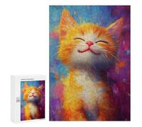 Rompecabezas 300 PCS para Adultos Smile of Joyful Cat Rompecabezas para Adultos Juegos Relajantes Corte De Precisión Oferta como Regalo para Toda La Familia 300 PCS