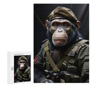 Rompecabezas 300 PCS para Adultos Soldier Chimpanzee Funny Rompecabezas para Adultos Juegos Familiares Carrera De Velocidad Manual Regalos para Amigos Y Familiares 300 PCS