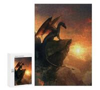 Rompecabezas 300 PCS para Adultos Space Dragon On A Cliff Rompecabezas para Adultos Juguete Decoración De Pared Decoración Perfecta Regalos para Reducir El Estrés 300 PCS