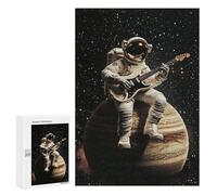 Rompecabezas 300 PCS para Adultos Space Guitar Hero Astronaut Playing Electric Guitar on Jupiter! Rompecabezas Juguetes Antiestrés para La Diversión Familiar Oferta como Regalos para Toda La Familia