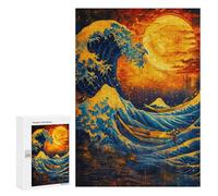 Rompecabezas 300 PCS para Adultos Starry Night Wave Japan Rompecabezas para Adultos Juego De Ingenio Regalo De Cumpleaños Ayuda A Ejercitar El Cerebro 300 PCS