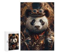 Rompecabezas 300 PCS para Adultos Steampunk Animal Panda Rompecabezas para Adultos Juguetes De Bricolaje Pero Divertidos Y Humorísticos para Cumpleaños, Navidad 300 PCS