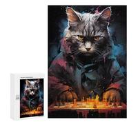 Rompecabezas 300 PCS para Adultos Strategic Cat Chess Master Rompecabezas para Adultos Juego De Ingenio Regalo De Cumpleaños Ayuda A Ejercitar El Cerebro 300 PCS